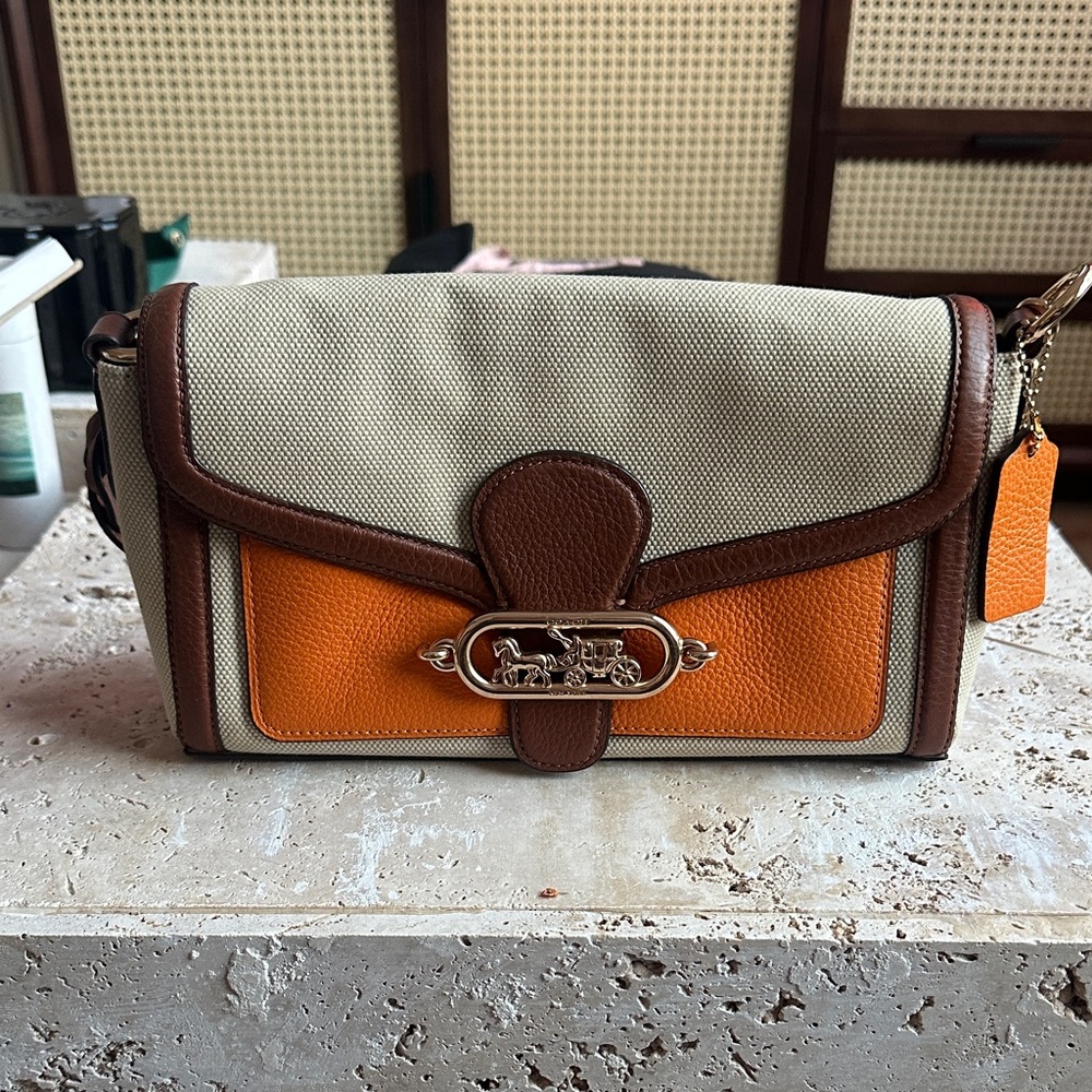 Coach Tan and Orange Crossbody Bag